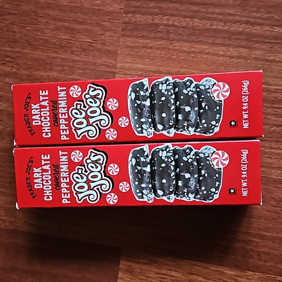 Trader Joe's Dark Chocolate Covered Peppermint Joe-Joe's Cookies (2 boxes) - Picture 1 of 6